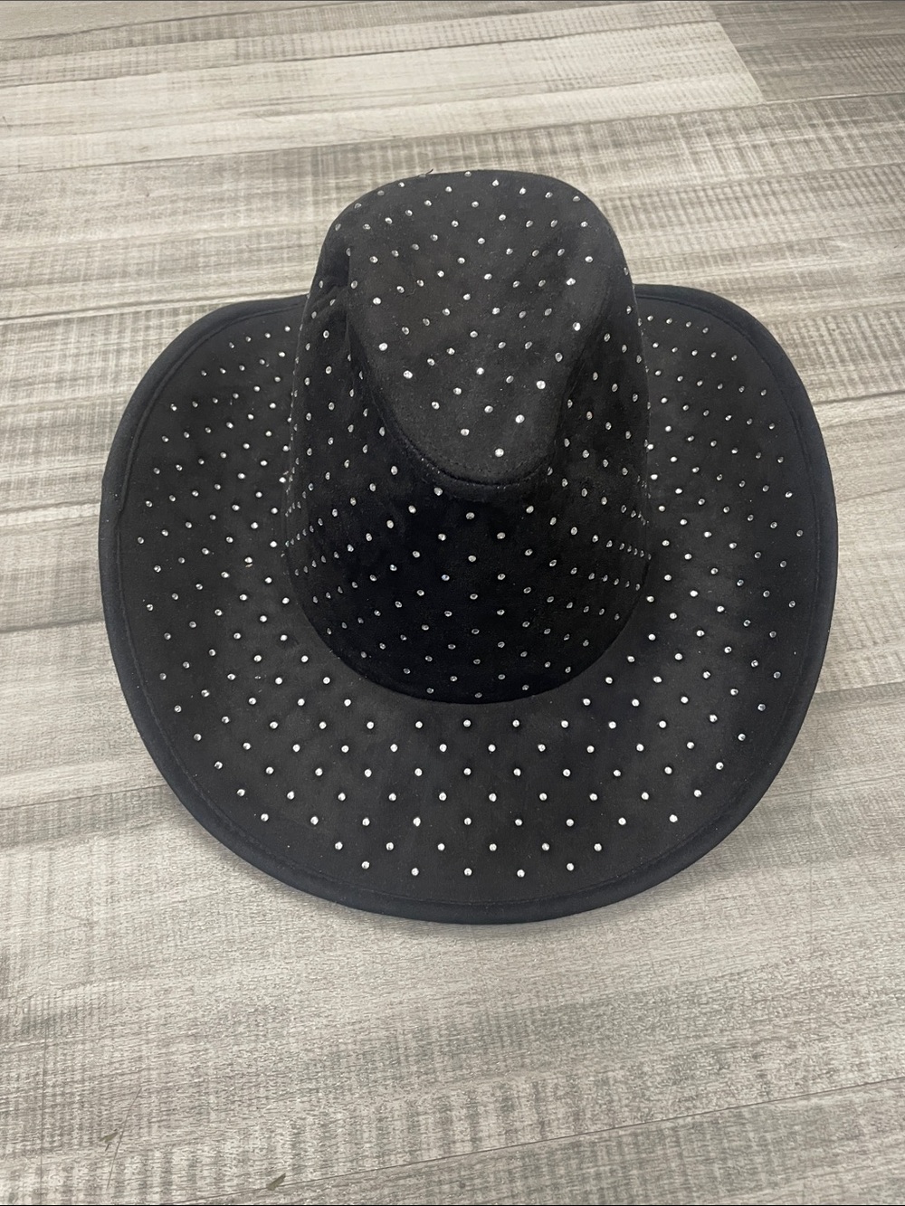 Embellished Black Wide-Brim Women's Hat